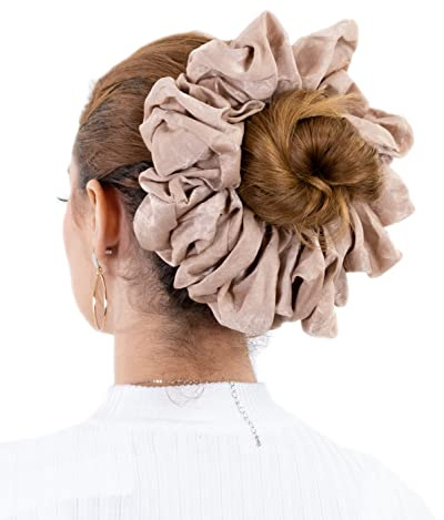 Lamis Hijab Volymande satin scrunch för slöjda muslimska kvinnor, Naken, one size