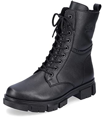 Rieker Damen Schnürstiefel Y7116, Frauen Stiefel,Winterstiefel,Winterschuhe,uebergangsstiefel,uebergangsschuhe,schnürboots,schwarz (00),38 EU / 5 UK