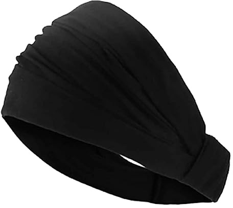 Fasce elastiche per capelli - 2pz Nere - Bandane/Elastici Per la testa/Per Donne/Per Sport/Yoga/Fitness/Ciclismo