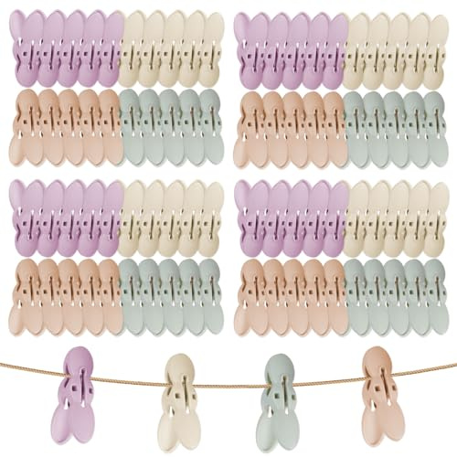 GAOHUI 60Pack Clothes Pegs for Washing Line, Non Slip Washing Pegs Strong, 4 Colors Plastic Laundry Pegs for Home Garden Indoor Outdoor Washing Line