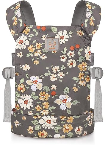 GAGAKU Baby Doll Carrier Front and Back Carrier for Dolls, Cotton Stuffed Animal Doll Accessories, Doll Carriers with Adjustable Straps for Little Girls - Marigold Flower