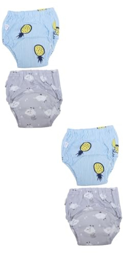 Toyvian 4 Piezas Pantalones De Entrenamiento Ropa Interior Orinal Absorbente Ropa Interior De Entrenamiento Para Bebés Nadar Pañal Medio: Tpu Resistente Al Agua Tela Gasa Niño Pequeño