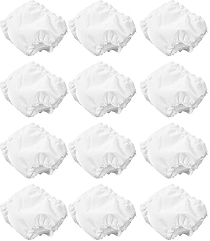 12 Pieces Baby Doll Diapers White Doll Underwear for 5-7 Inch Dolls New Born Baby Reusable Doll Diapers Doll Accessories