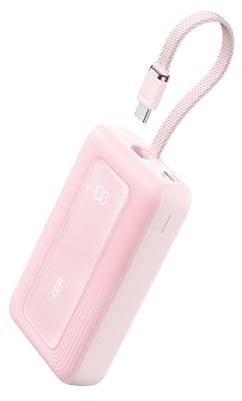 Anker Portable Charger, 10,000mAh 30W Power Bank, USB-C in and Out Fast Charging Battery Pack, Travel Essential Phone Power Bank, for iPhone 17/16, Galaxy and More (Pink, 10000, Milliamp Hours)