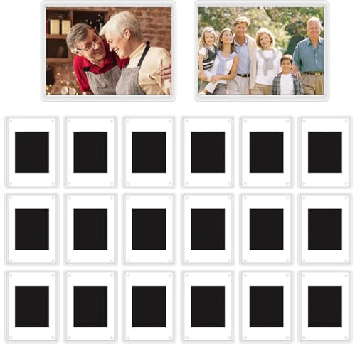 MOPLA 20 Stück Acryl Insert Kühlschrankmagnete für Fotos 6.8 x 4.8cm Mini Magnetisch Bilderrahmen,Acryl Kühlschrank Fotomagnete für Fotos,Doppelseitiger Kühlschrank Fotorahmen für Familie & Freunde