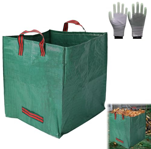 Borsa da Giardinaggio Pieghevole 125L, Sacchi per Rifiuti da Giardino Resistenti e Impermeabili – Big Bag per Raccolta Foglie, Ideale per Giardinaggio, Pulizia e Conservazione