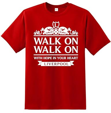 Liverpool Champions T-Shirt Walk On Adult – Premier League Winners Celebration Tee for Scousers | Quality Printed Unisex Fan for Him | Football Shirt Match Day Supporters Apparel Red