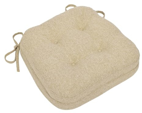 baibu Patented Dual-Layer Dining Chair Cushion, 16.5 x 16.5 x 3.5 in, Beige