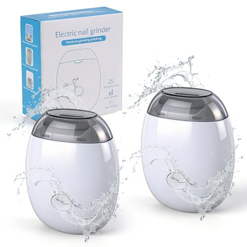 NGOKPYD 2 Pcs Electric Nail Trimmer, 3 in-1 Baby Nail File Electric, Automatic Nail Clippers, USB Rechargeable with Led Light & 3 Speeds, Electric Toenail Clippers for Baby Kids Seniors Weak Hands