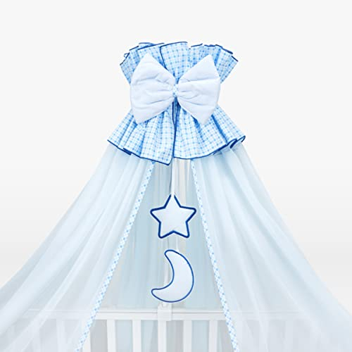 Luxury Baby Cot Bed Crown Canopy/Mosquito Net 480 cm Only (Moon Blue)