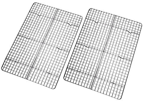 Checkered Chef Cooling Rack Baking Rack Twin Set. Stainless Steel Oven and Dishwasher Safe Wire Rack. Fits Half Sheet Cookie Pan