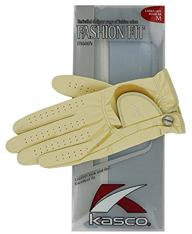 Kasco - Guanto da Golf da Donna, alla Moda, per Mano Destra, Colore: Beige, Taglia M