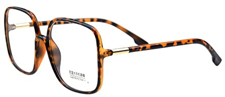 Shiratori Woman's New Retro Blue Light Blocking Glasses Big frame Nerd Eyeglasses Frame Anti Blue Ray Computer Game Glasses Leopard