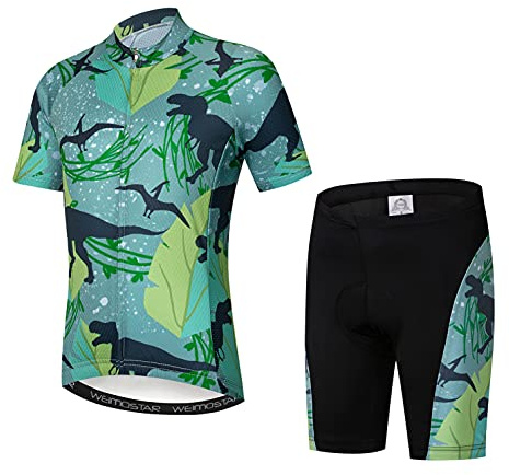 weimostar Cykeltröja shorts set vadderad kostym barn cykel toppar skjorta mountainbike ridning, 213, M
