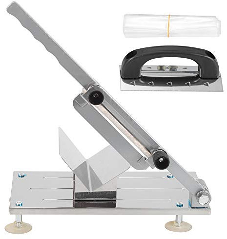 01 Affettatrice Multifunzione, Tagliacarne per Congelare, per Rotoli di Montone, Forniture da Cucina Manzo (Argento, Alluminio)