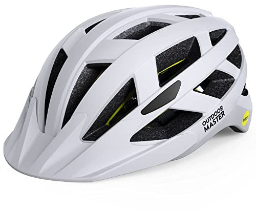 OutdoorMaster Gem Recreational MIPS Cycling Helmet - Two Removable Liners & Ventilation in Multi-Environment - Bike Helmet in Mountain, Motorway for Youth & Adult (Chalk Cliff, Medium)