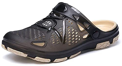 Hitmars Sabot Homme de Jardin Clogs Sabots Plastique Homme Pantoufles Chaussons Classiques Chaussure Jardin Légère Piscine Noir EU 40