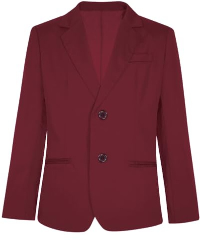 Freebily Vestons Bebe Enfant Blazer de Cérémonie Mariage Première Communion Smoking Costume Garcon Gala Baptême Soirée Vêtements 2-Bouton Rouge 11-12 Ans