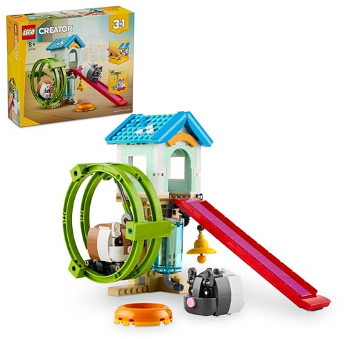 LEGO 31155 Creator 3 in 1 Hamster Wheel 8+ 416 Pieces Build Your Own Hamster Wheel, Dog Slide, or Cat Pole