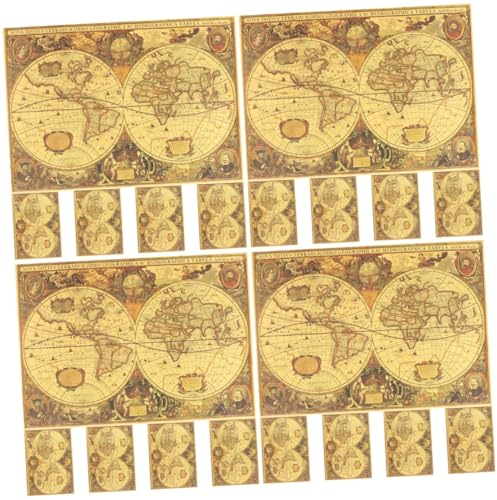 Uonlytech 20 Stk Seekartenplakat Papierplakat Bilder fürs Büro weltkarte wanddeko world map wall decoration Dekor Wohnkultur Heim-Retro-Poster Poster mit Weltkarten Jahrgang schmücken a33