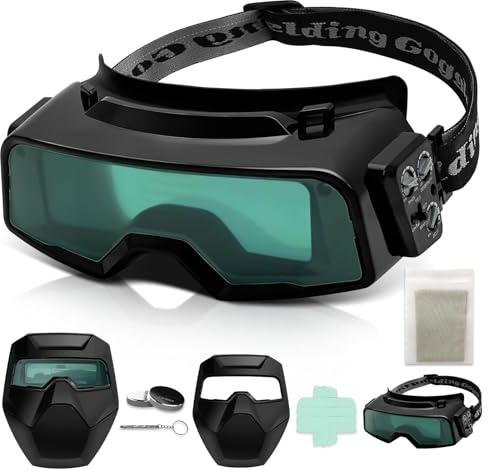 UpaClaire True Color Auto Darkening Welding Goggles Upgraded 6.0 Generation Welding Goggles With Grinding, Cutting And Welding Functions