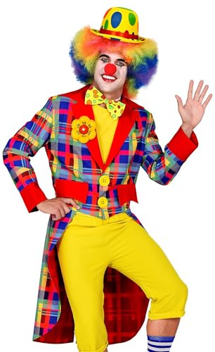 W WIDMANN MILANO Party Fashion – Kostym clown, frack, cirkus, karneval, karnevalkostym, flerfärgad, XXL