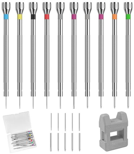 Lestiven Uhrenwerkzeug, Präzisions Uhrmacherwerkzeug, Uhrmacher Schraubendreher Set, Uhren Brillen Schmuck Reparatur Werkzeug, Brillenschraubenzieherset, Schraubenzieher mit Entmagnetisierer