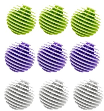 FainFun 9 pezzi Palline Asciugatrice, Palla Riutilizzabili per Lavatrice, Palle Asciugatrice Silicone, Dryer Balls per Lavatrice e Asciugatrice, Anti-Winding