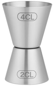 barmate Jigger Messbecher, Barmass aus Edelstahl mit max. 40/20ml Kapazität, hochwertiges Cocktail Barzubehör (simple jigger)