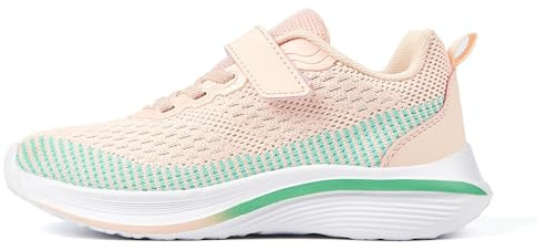 MOYAYXJ Zapatillas Niña Ligeras y Transpirables con Velcro - Zapatos Deportivos Casuales para Niñas, Bambas Running pessimista 33EU