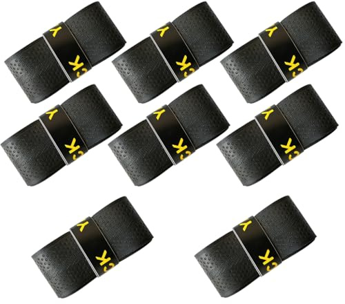 8 unidades de cinta de agarre para raquetas de tenis, color negro, antideslizante, banda de agarre absorbente de sudor, para raquetas de bádminton, banda de repuesto para bateador de pádel, squash
