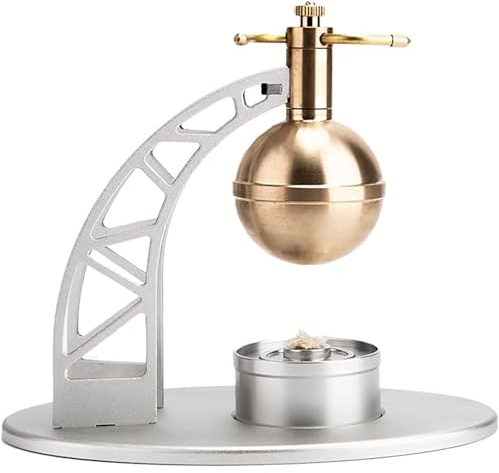 Générique Modèle de Machine à Vapeur avec kit de chaudière, kit de modèle de Moteur Ancien Éolipyle à Construire soi-même Qui Fonctionne, Ensemble Scientifique de Physique pour Adultes,Argent