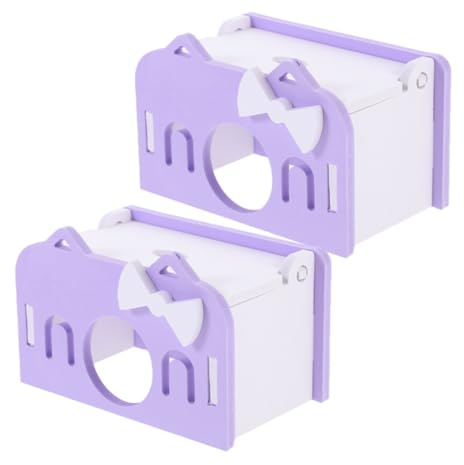 HOMOCONO Cachette pour Hamster en PVC Lavande 2pcs, Maison pour Cobayes et Hamsters, Réduit Le Stress, Favorise Repos et Sécurité en Cage