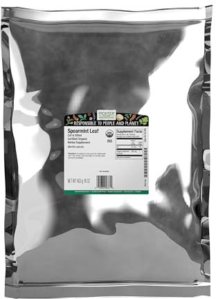 Frontier Co-op Organic Spearmint Leaf, 16 Oz, Bulk Bag - For Tea, DIY Body Care, Cooking, and Craft Cocktails