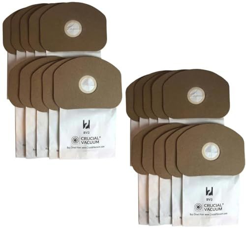 20 Replacement Vacuum Bags Compatible with Eureka Part # 62370, B352-2500 – Fits Models SC412 – Fits Models Eureka BV-2, Sanitaire, Backpack, Carpet Pro, Piranha, Tornado