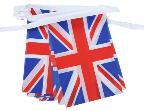 AZ FLAG - Guirlande Drapeau Royaume-Uni - 6 Mètres Avec 20 Fanions Anglais - Uk - Grande Bretagne De 21x14 cm - Petits Drapeaux 100% Polyester - 60g