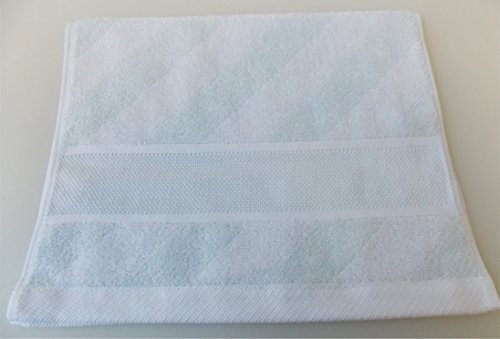 Rico-Design Duschtuch Handtuch Waschhandschuh mit Aidabordüre zum Besticken im gezählten Kreuzstich (Gästehandtuch mint mit Streifen 30x50 cm)