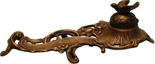 arterameferro Reproduktion Federhalter Tintenfass Messing Brüniert '700 Taube