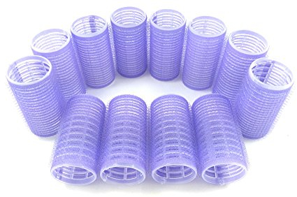 Medium Size Hair Rollers Curlers Self Grip Holding Rollers Hairdressing Curlers Hair Design Sticky Cling Style For DIY Or Hair Salon By Kamay's (Gripping Sticky Rollers 30mm/1.2 12PCS Random Colors)