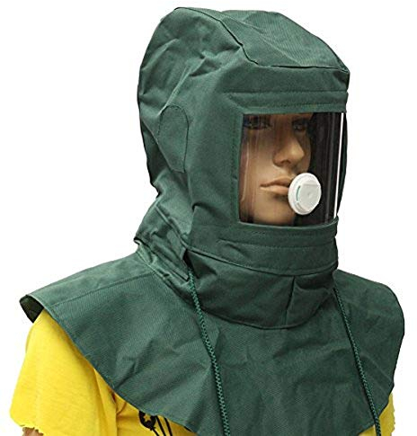 MASUNN Sabbiatura Cappuccio Sabbia Abrasivo Grit Shot Sandblaster Mask Strumento Protettivo Antipolvere