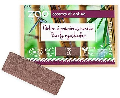 ZAO essence of nature - Recharge Ombre à paupières rectangle Nacrée 128 Tiramisu - 1,3 gr