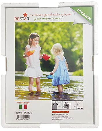 Acan Marco de Fotos con Cierres de Clip 18 x 24 cm, portafotos, Soporte sin Marco para fotografías, metacrilato, certificados y Recuerdos para Colgar en la Pared