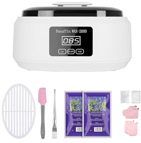 Forever Speed Wachsbad Paraffinbad für hände und füße Set 3400ml Wachsbad Paraffinbad Set für Trockene Raue Hau mit 900g Paraffinwachs Temperaturanzeige 200W Zubehör Tolles Spa Geschenk Weiß