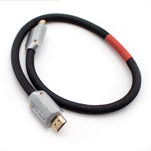 LeTkingok Audiophile HIFI Silver-Plated HDMI IIS Cable, I2S Signal Cable Audio Cable Copper Gold-Plated Plug Diameter 8.5MM (50CM)