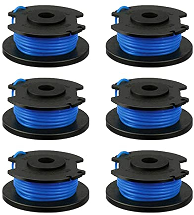String Trimmer Replacement Spool Line, Compatible with Ryobi One+ AC14RL3A, Olt1832 Rac124, 0.065/1.6mm Strimmer Line Replacement for Ryobi 18V 24V 40V Strimmer, Cordless Trimmer Line 11ft (6PCS)