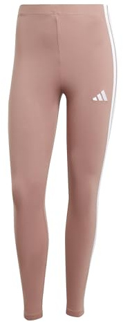 adidas Women's ESSENTIALS 3-STRIPES COTTON LEGGINGS, warm clay/white, XS