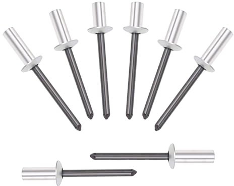 ALLCLEAN 120Pcs 3/16 x 3/8 Closed End Aluminum Blind Rivets with Steel Mandrel,4.8 x 10mm Pop Rivets Dome Head (Grip 0.25-0.375 Inch)