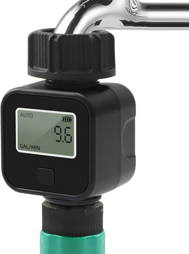 Wasserschlauch-Durchflussmesser – Wasserschlauch-Messgerät, Gartenschlauch-Messgerät | Wasserdichter Durchflusswasserzähler mit LCD-Display und mehreren Messmodi, Wasserzähler zeigt Gallonen/Liter-Ver