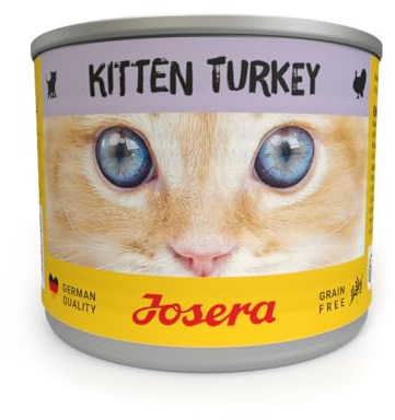 JOSERA Nassfutter Kitten Turkey (6 x 200 g) | Kitten | Premium Katzenfutter nass für wachsende Katzen | Pute & leckere Geflügelbrühe | getreidefrei | Anti-Haarballen | Alleinfutter | 6er Pack