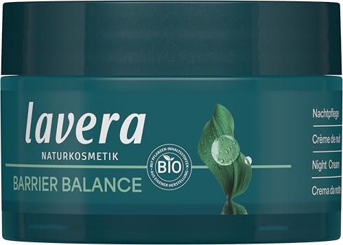 lavera Barrier Balance Nachtpflege - Creme ohne Alkohol - ohne Parfüm - Regeneration der Haut - stärkt Hautbarriere - Präbiotika - vegan - Naturkosmetik - 50 ml
